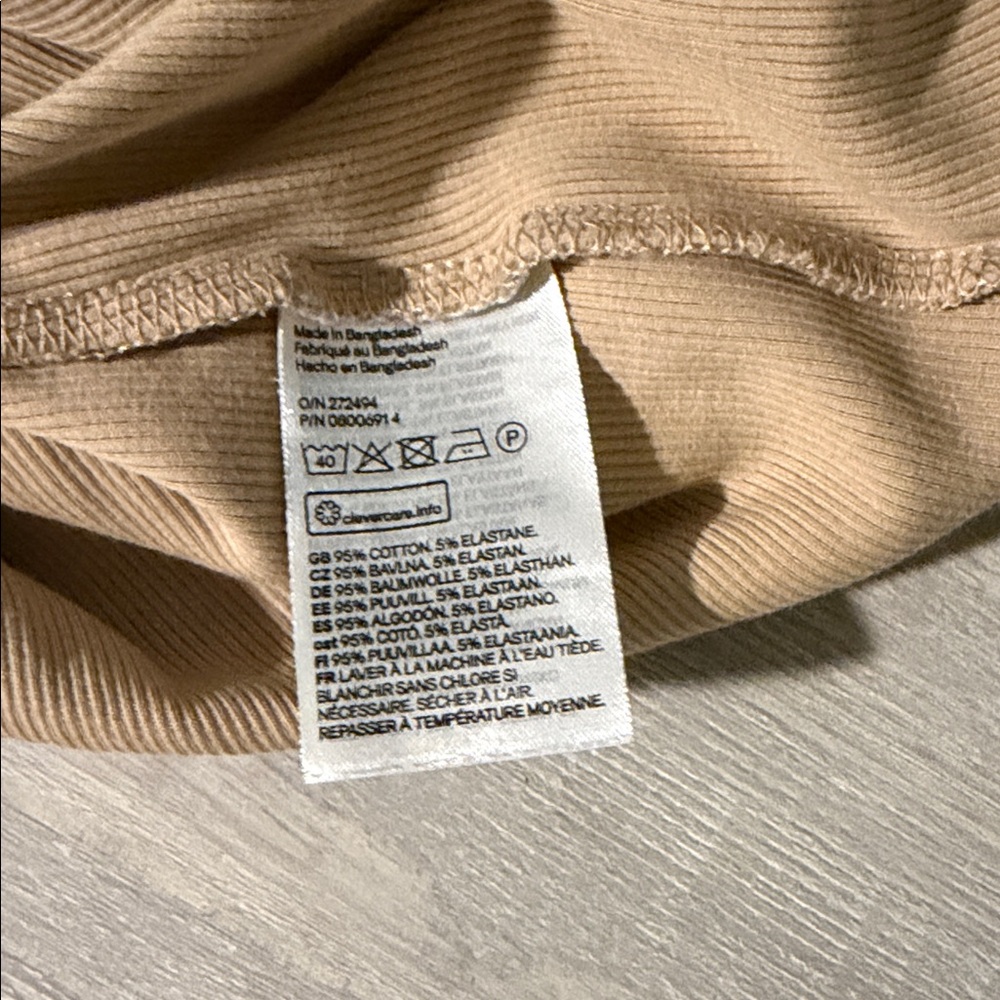 H&M Beige Ribbed Top - Picture 4 of 4